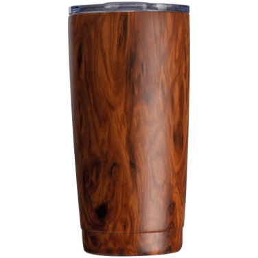 Logotrade promotional merchandise image of: Stainless steel mug with wooden look COSTA RICA 550 ml