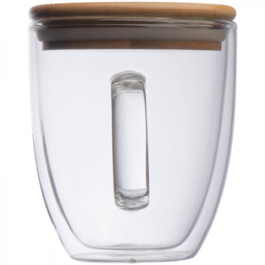 Logo trade promotional giveaways image of: Double-walled glass cup GERTHE 350 ml