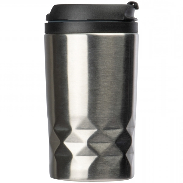 Logo trade advertising products image of: Stainless steel mug with lid ROMA 250 ml