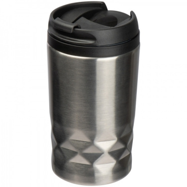 Logotrade promotional merchandise picture of: Stainless steel mug with lid ROMA 250 ml