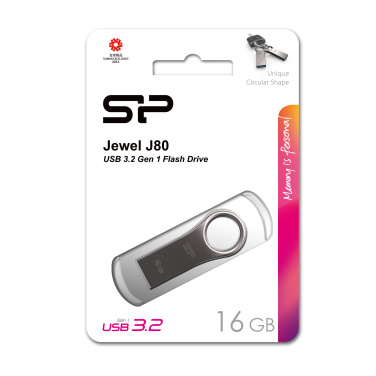 Logotrade promotional gift image of: Pendrive 3.0 Silicon Power JEWEL J80 TITANIUM 16GB
