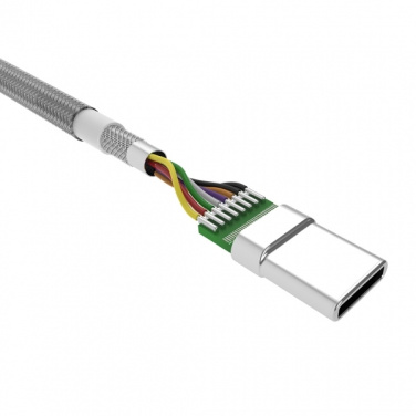 Logo trade corporate gift photo of: Nylon data transfer cable LK30 Type - C Quick Charge 3.0