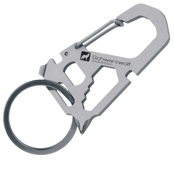 Logo trade promotional giveaway photo of: Multifunctional keychain ANTISANA Schwarzwolf