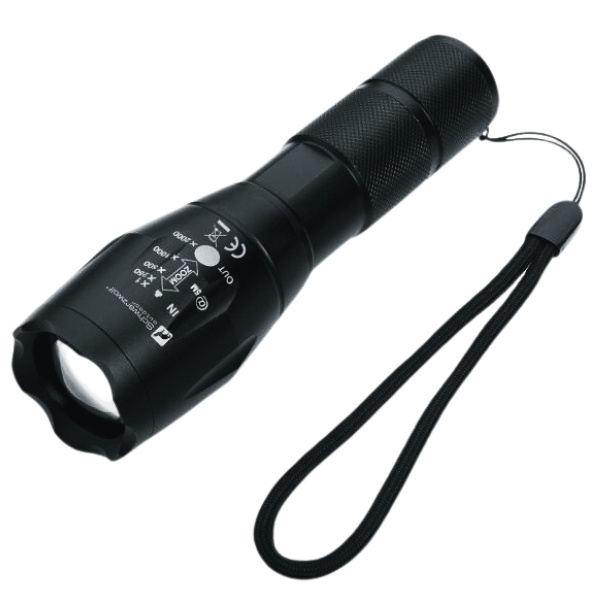 Logotrade promotional item image of: Flashlight ANTELAO Schwarzwolf