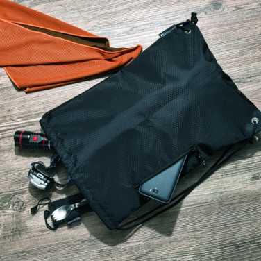 Logo trade promotional product photo of: Drawstring bag NUNAVUT Schwarzwolf