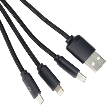 Logotrade promotional giveaways photo of: 3in1 long cable with elighted logo for engraving, W201TG
