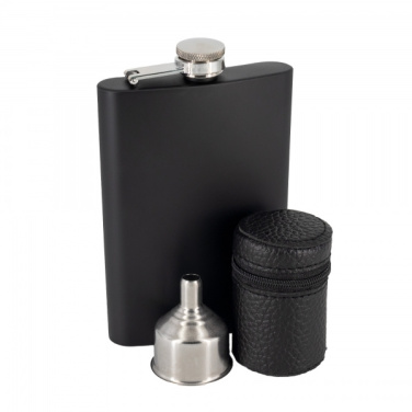 Logo trade promotional merchandise picture of: Hip flask MADONIE Schwarzwolf