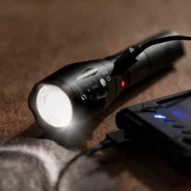 Logo trade promotional items picture of: Flashlight DELGADA Schwarzwolf