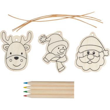 Logo trade corporate gift photo of: Christmas tree tag painting set DRESDEN