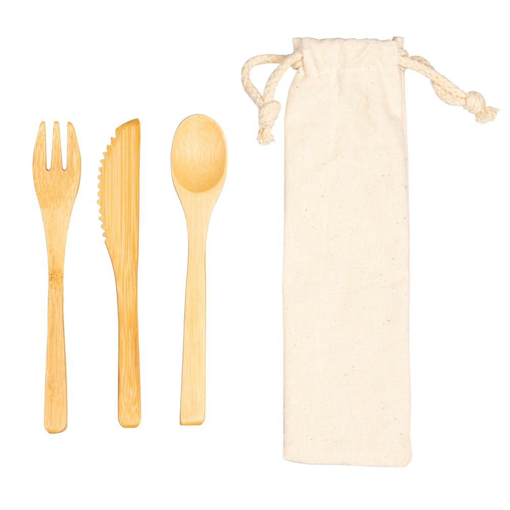 Logo trade corporate gift photo of: Bamboo cutlery set BONNEVILLE