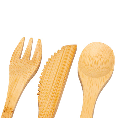 Logo trade promotional merchandise picture of: Bamboo cutlery set BONNEVILLE
