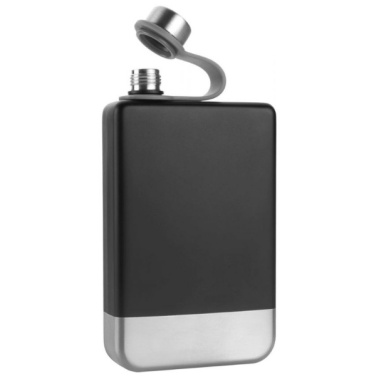 Logo trade promotional giveaways image of: Hip flask set TAHAT Schwarzwolf