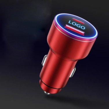 Logotrade promotional products photo of: Car charger with enlighted logo for engraving