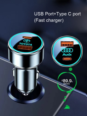 Logotrade promotional gift image of: Car charger with enlighted logo for engraving