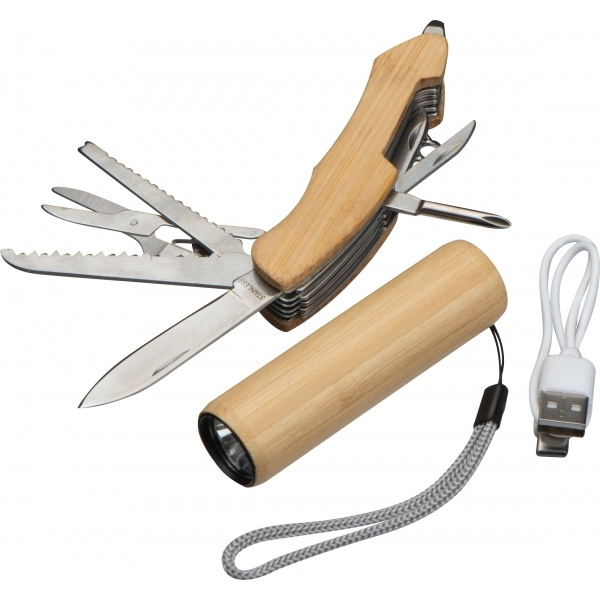 Logo trade promotional merchandise photo of: Set Torch and pocket knife OLDHAM