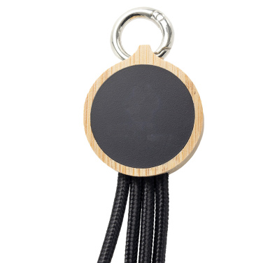 Logotrade corporate gifts photo of: 4-in-1 cable with elighted logo in a wooden casing, LH-ZMU05