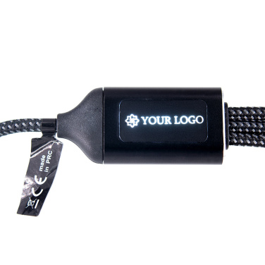 Logo trade promotional gifts image of: 3 in 1 cable with elighted logo Pierre Cardin