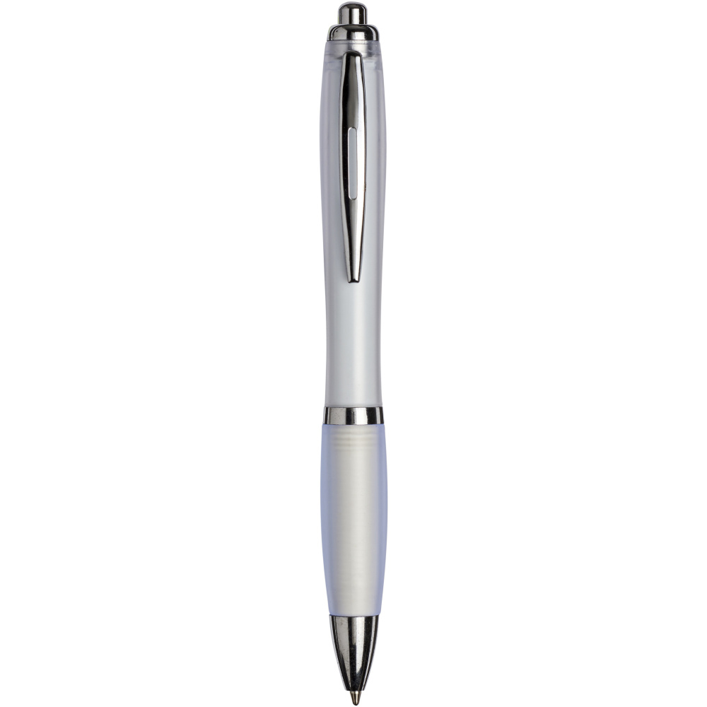 Logo trade promotional merchandise photo of: Curvy ballpoint pen with frosted barrel and grip