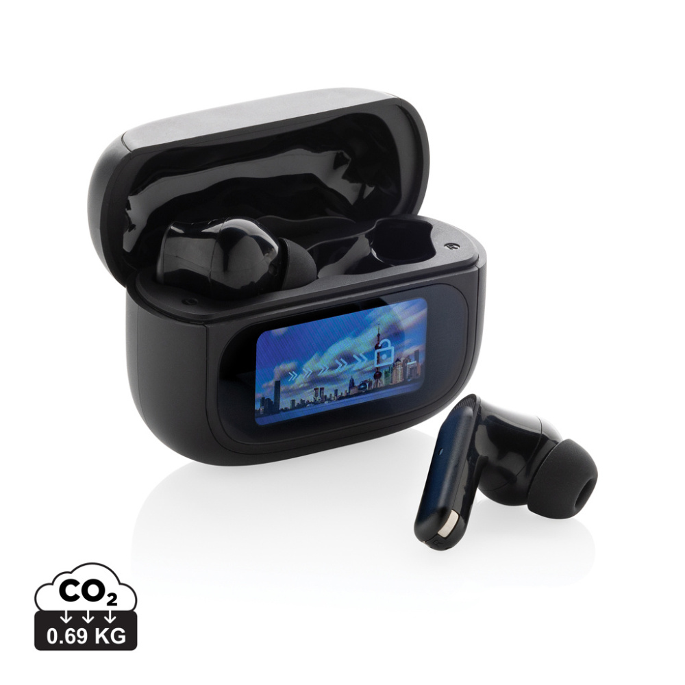 Logotrade advertising products photo of: Airtune RCS recycled plastic ANC earbuds with touch screen