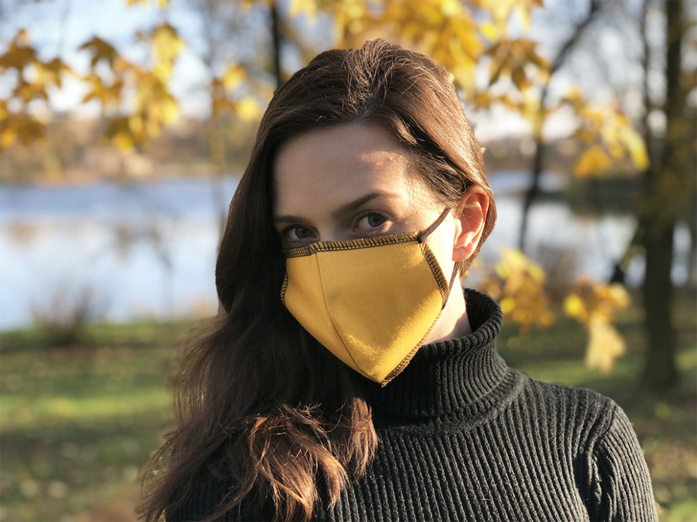 Logotrade promotional item picture of: BLACK-BLACK cotton face mask 140116500