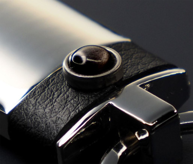 Logo trade promotional merchandise photo of: Obsidian stone Keyring 1298095