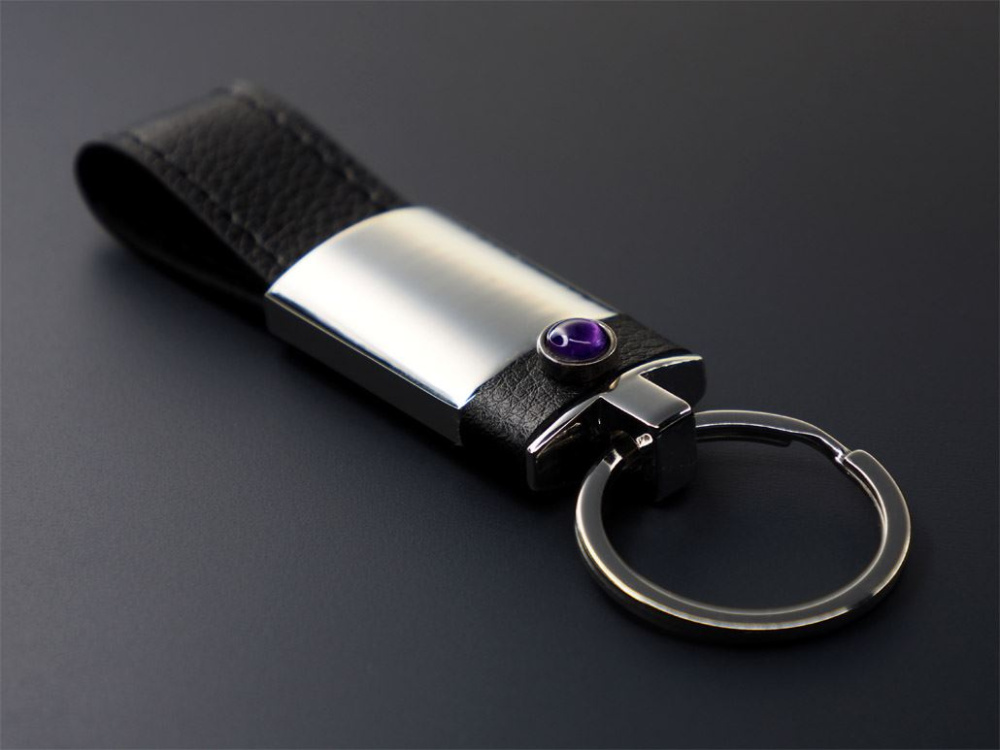 Logo trade promotional products image of: Amethyst Keyring 1296095