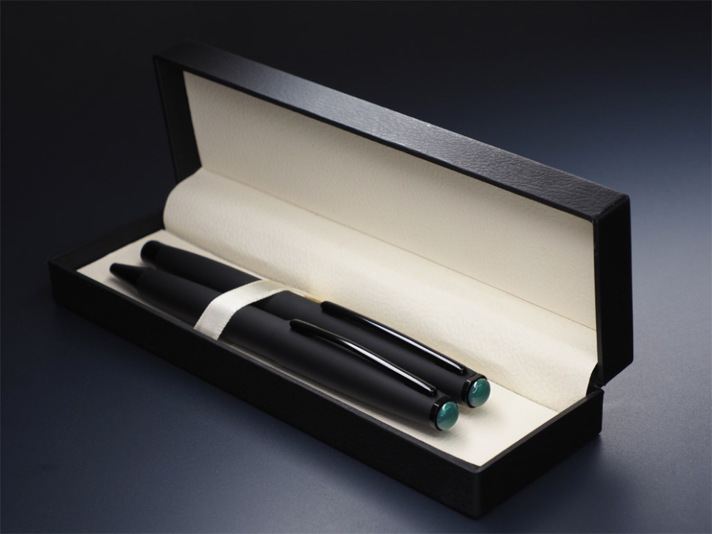 Logo trade advertising products image of: Agate stone Pen set 1289036