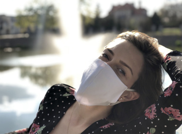 Logo trade promotional giveaway photo of: VENUS PRO cotton face mask with a pocket an HEPA filter 1378165