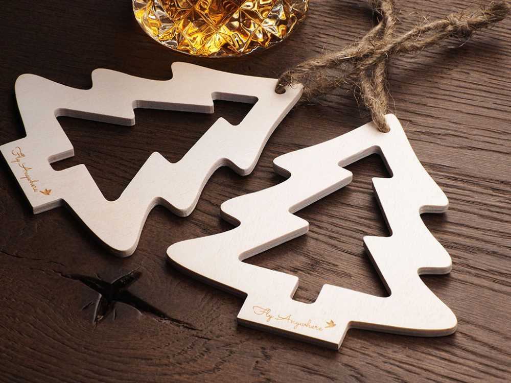 Logo trade promotional merchandise photo of: Wooden Christmas Decoration 1855121