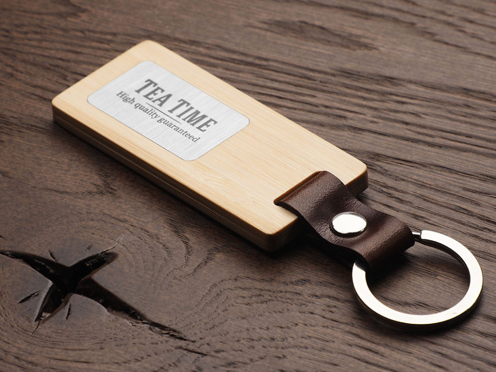 Logo trade promotional giveaway photo of: Wooden keyring 1853292