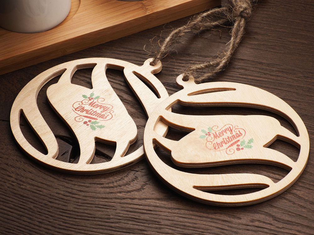 Logo trade business gifts image of: Wooden Christmas Decoration 1856121