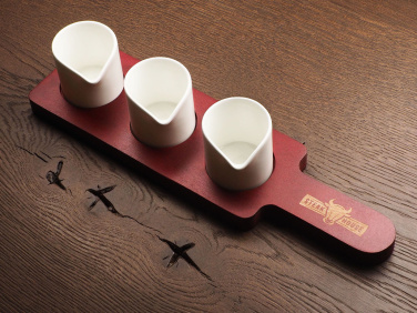 Logo trade business gift photo of: Wooden 3 Shot Serving Board 1863121