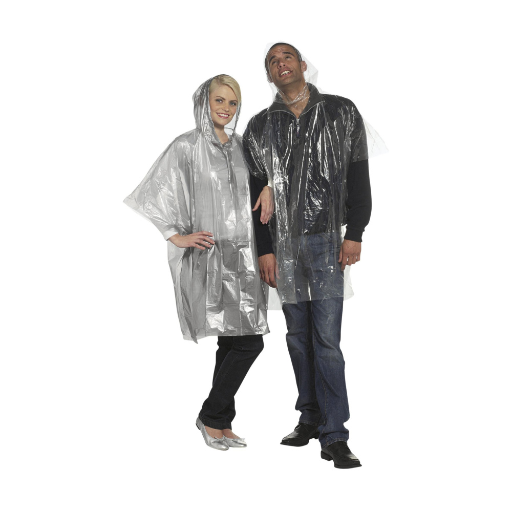 Logo trade promotional giveaway photo of: Clear poncho/raincoat