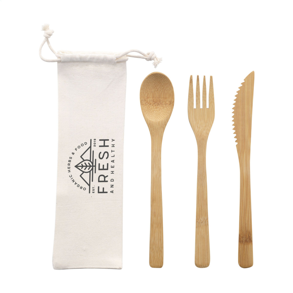 Logo trade promotional items picture of: Bambu Cutlery Set