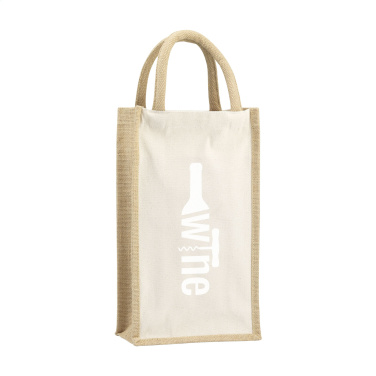 Logotrade business gifts photo of: Jute Canvas Double Wine Bag