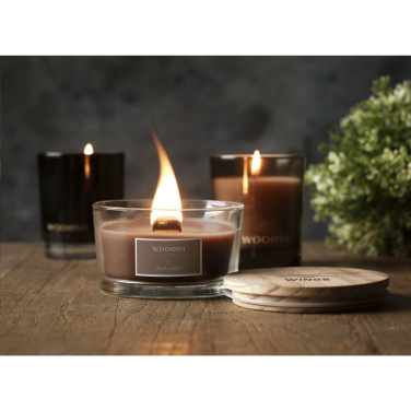 Logo trade promotional merchandise picture of: Wooosh Flame Scented Candle Dark Amber