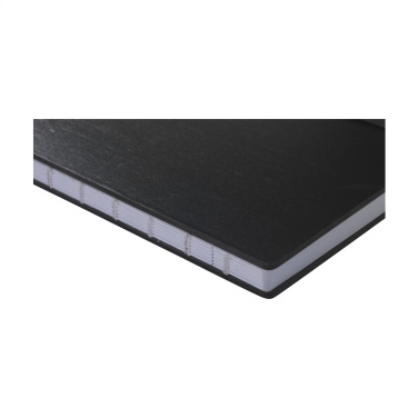 Logotrade promotional merchandise image of: Bamboo Journal Naked Spine Paper Notebook Black A5