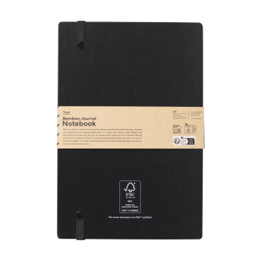 Logotrade promotional item picture of: Bamboo Journal Naked Spine Paper Notebook Black A5