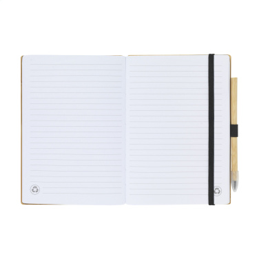 Logo trade promotional merchandise photo of: BambooPlus Paper Notebook A5 - Inkless Pen