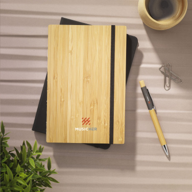 Logotrade promotional giveaway image of: Bamboo Journal Naked Spine Paper Notebook A5