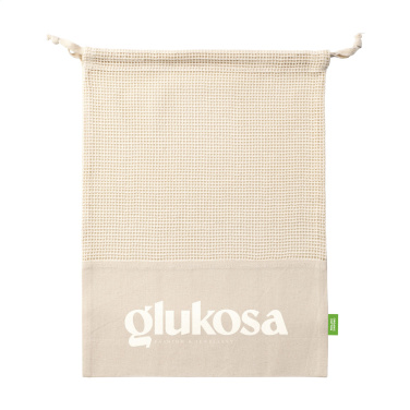 Logo trade business gift photo of: Natura Organic GOTS Mesh Bag (120 g/m²) fruit bag