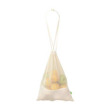 Logo trade corporate gifts image of: Natura Organic GOTS Mesh Bag (120 g/m²) fruit bag