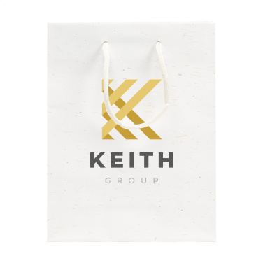 Logo trade business gifts image of: Leaf It Bag recycled with straw fibres (180 g/m²) S