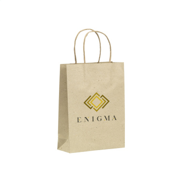 Logo trade business gift photo of: Leaf It Bag recycled grass paper (120 g/m²) M