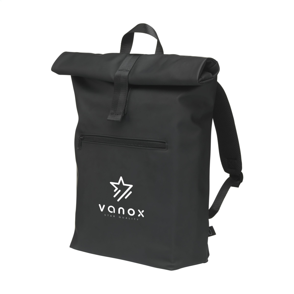 Logo trade promotional merchandise image of: Lennon Roll-Top Recycled Backpack