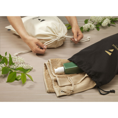 Logotrade corporate gift picture of: Gift Pouch Natural GRS Recycled Cotton (150 g/m²) L