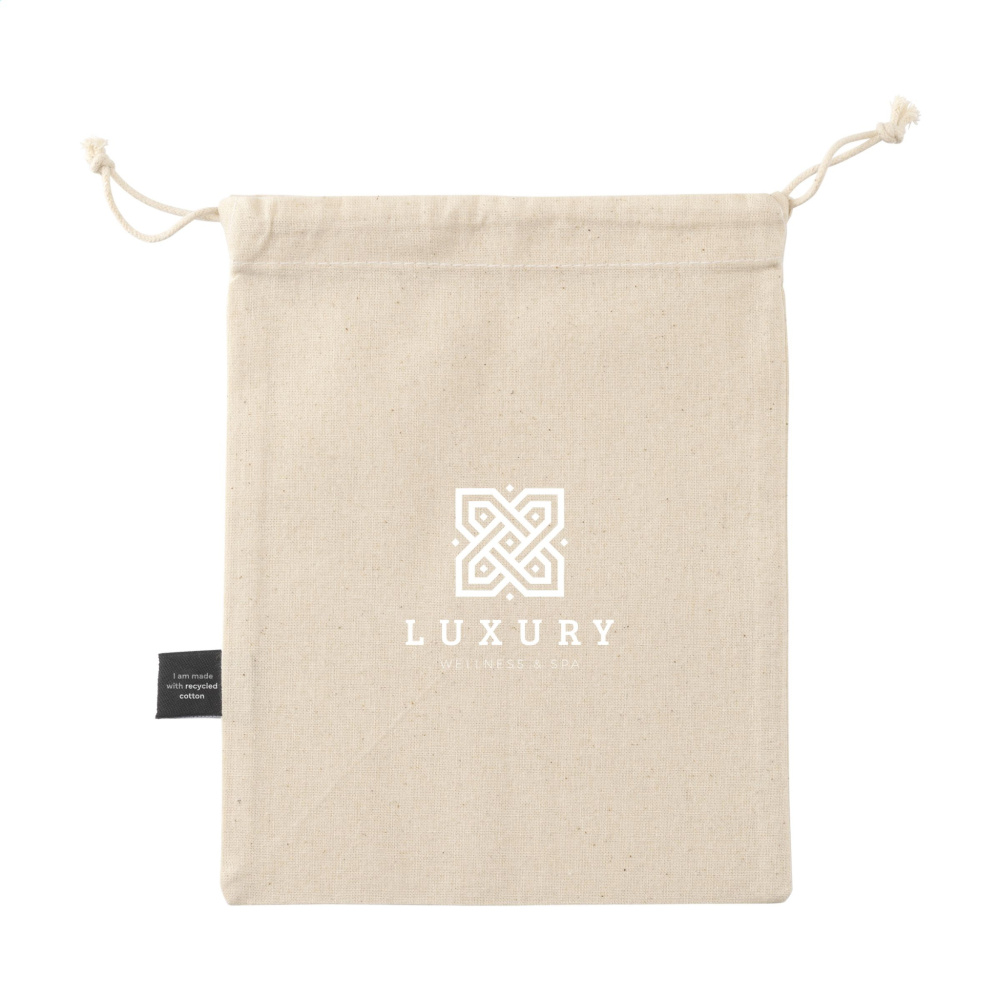 Logo trade business gifts image of: Gift Pouch Natural GRS Recycled Cotton (150 g/m²) S