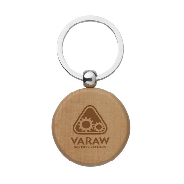 Logo trade business gifts image of: WoodKey Circle keychain