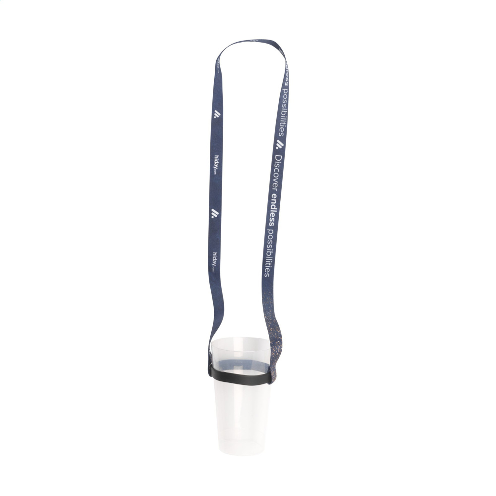 Logotrade promotional giveaway picture of: Lanyard Sublimation RPET 1.5 cm with Cup holder