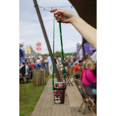 Logotrade corporate gift image of: Lanyard Sublimation RPET 1.5 cm with Cup holder